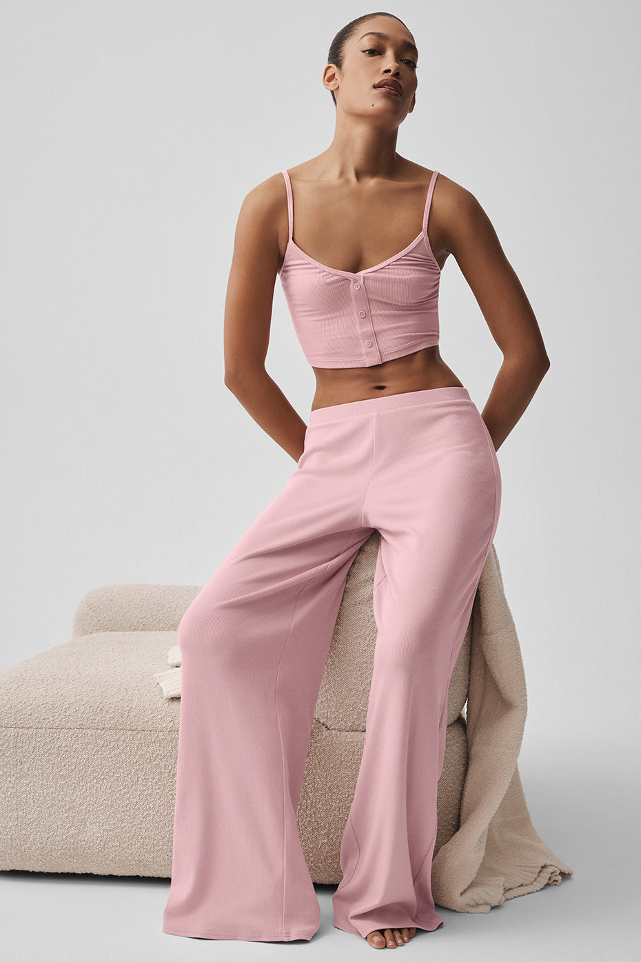 Mid Rise Dreamlight Straight Pant Vintage Pink - Image 3