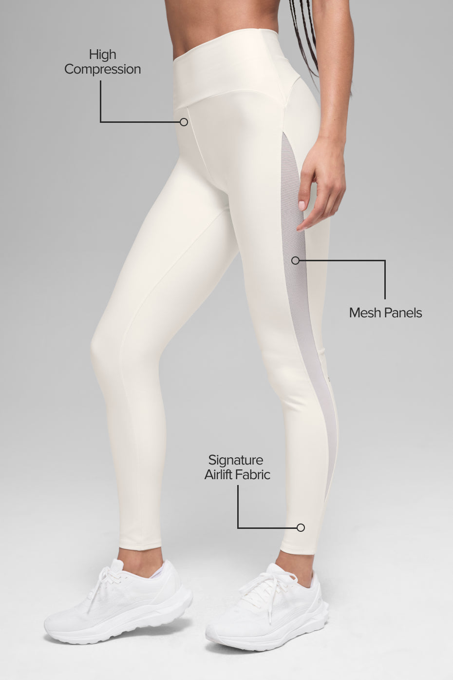 Alternative view of Airlift High Waist Mesh Infatuation Legging   Ivory