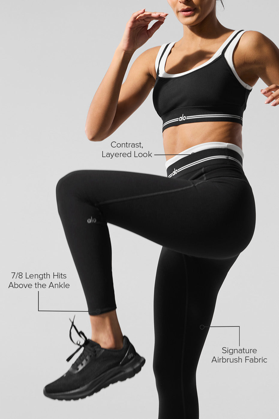 Alternative view of Airbrush High Waist 7/8 Better Together Legging   Black/White