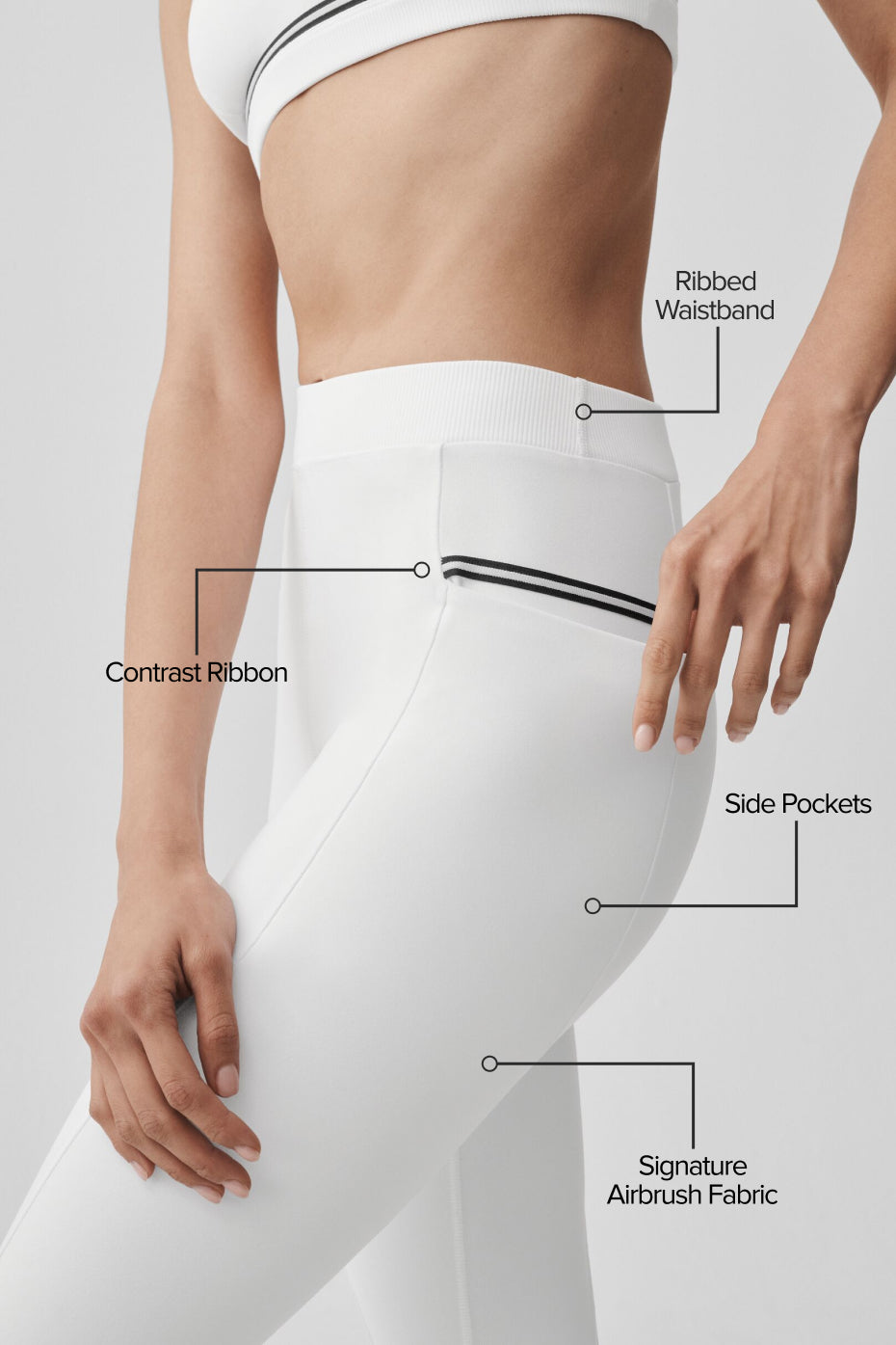 Alternative view of Airbrush High Waist Fast Track Legging   White/Black