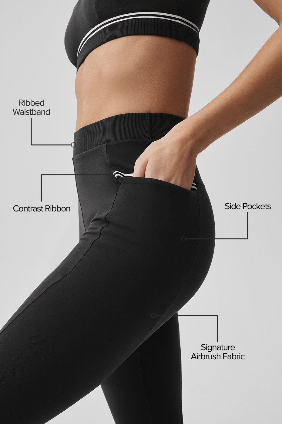 Alternative view of Airbrush High Waist Fast Track Legging   Black/White