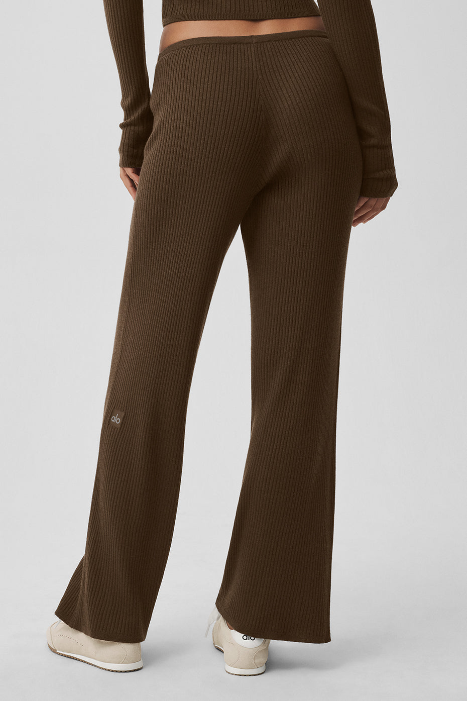 Sweater Knit Mid Rise Unwind Wide Leg Pant Espresso - Image 4