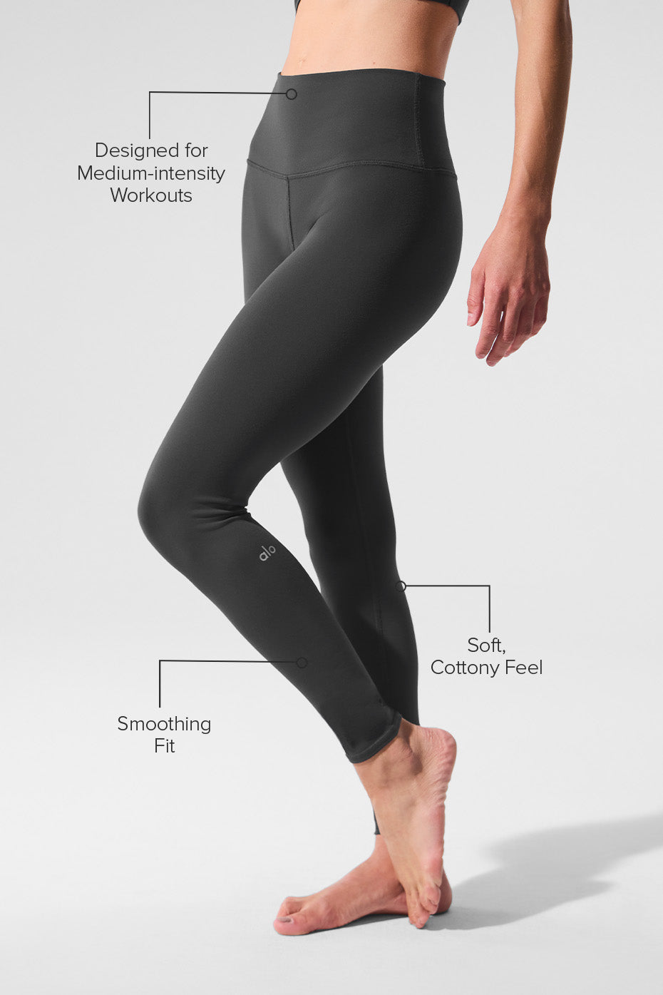 Alternative view of High Waist Airbrush Legging   Anthracite