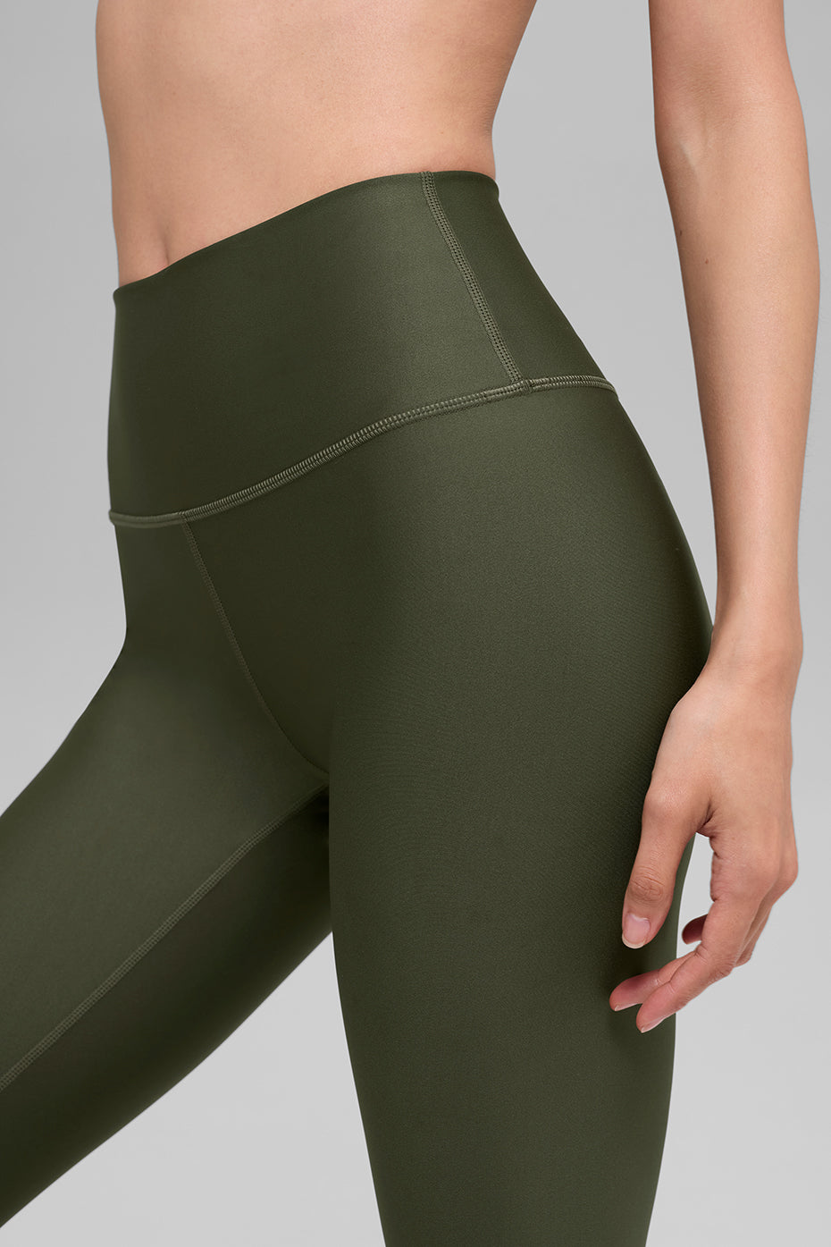 High Waist Airlift Legging Green Olive - Image 3