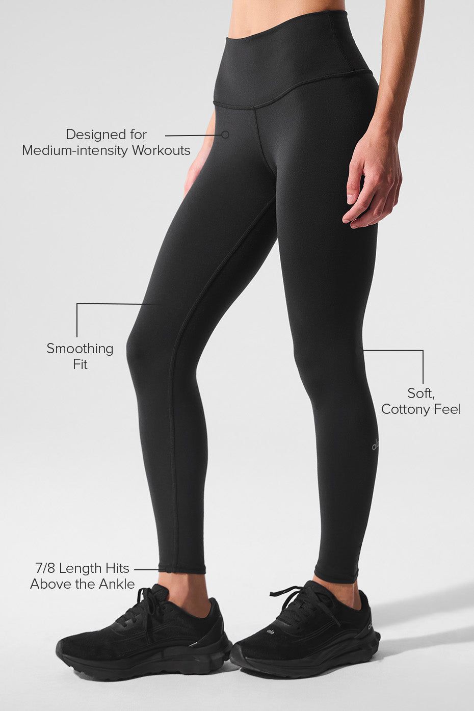 Alternative view of 7/8 High Waist Airbrush Legging   Black