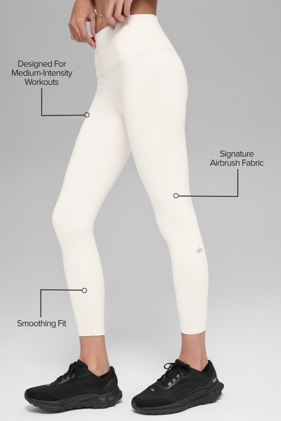 Alternative view of 7/8 High Waist Airbrush Legging   Ivory