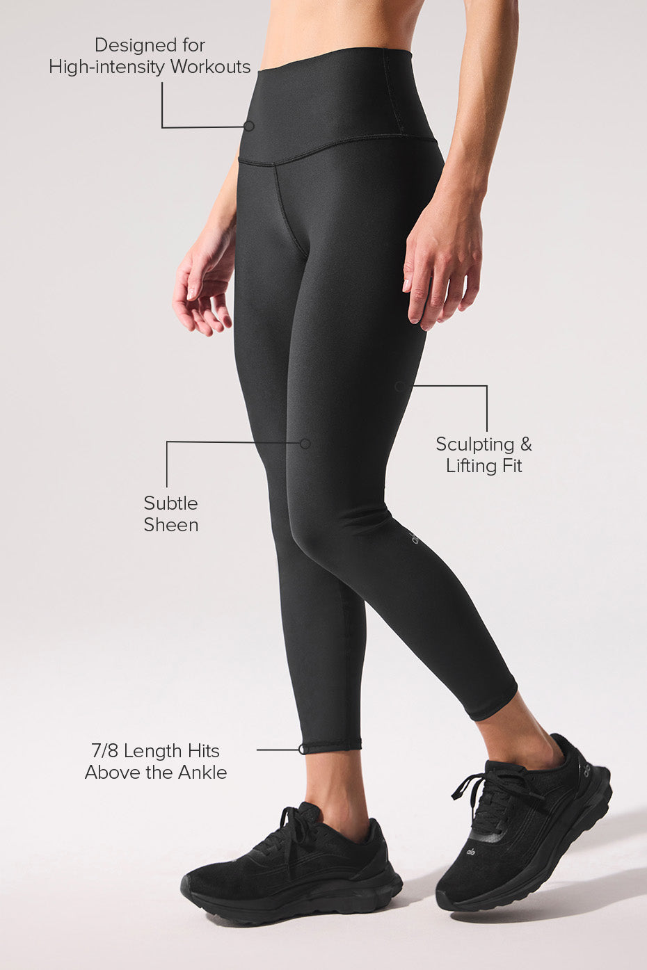 Alternative view of 7/8 High Waist Airlift Legging   Black