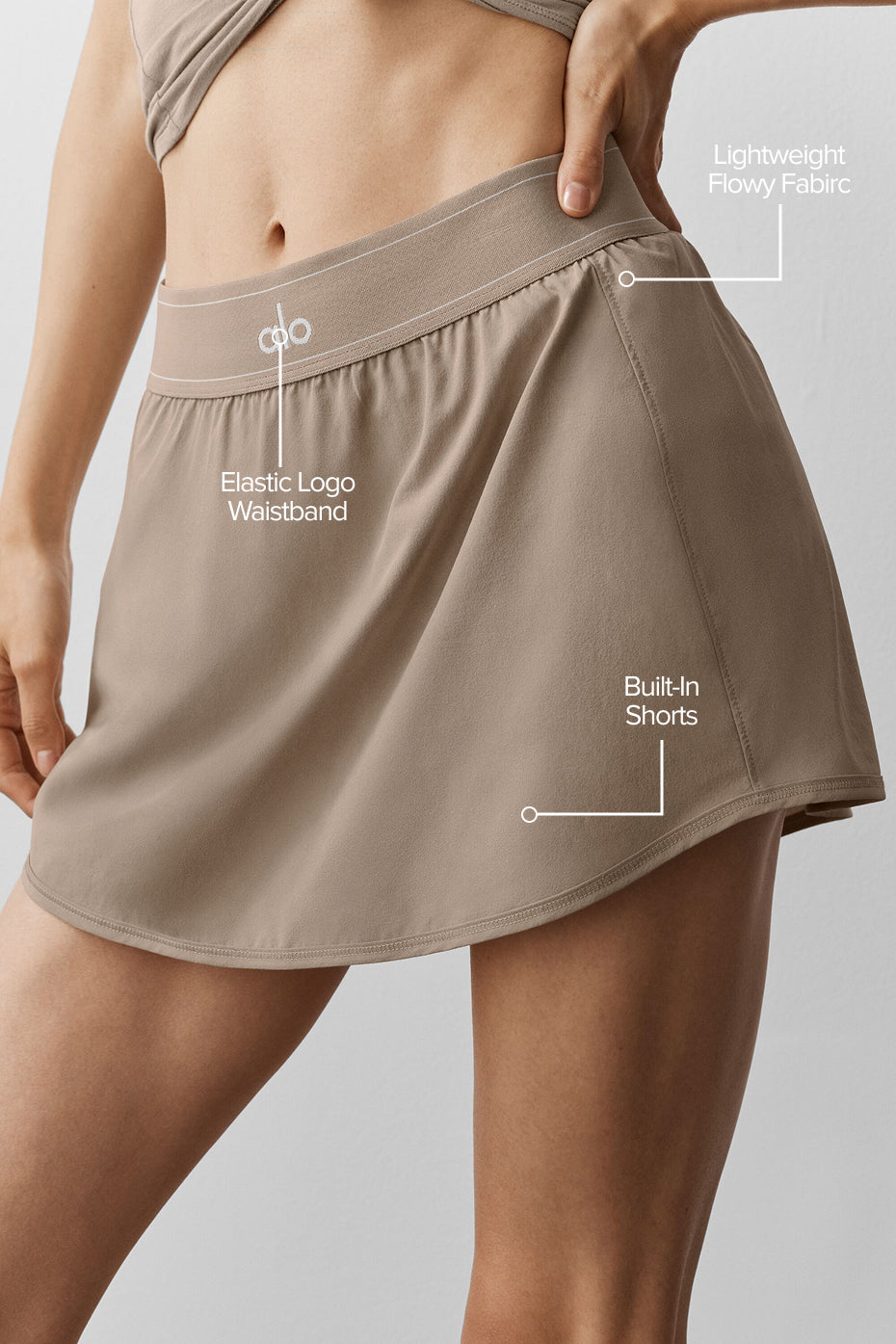 Match Point Tennis Skirt Gravel - Image 2
