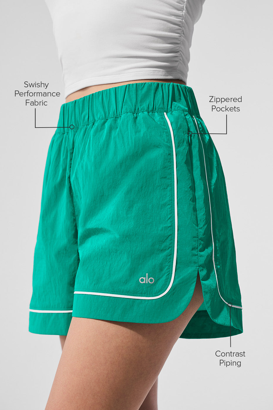 Motivate Track Short Spruce Green/White - Image 2