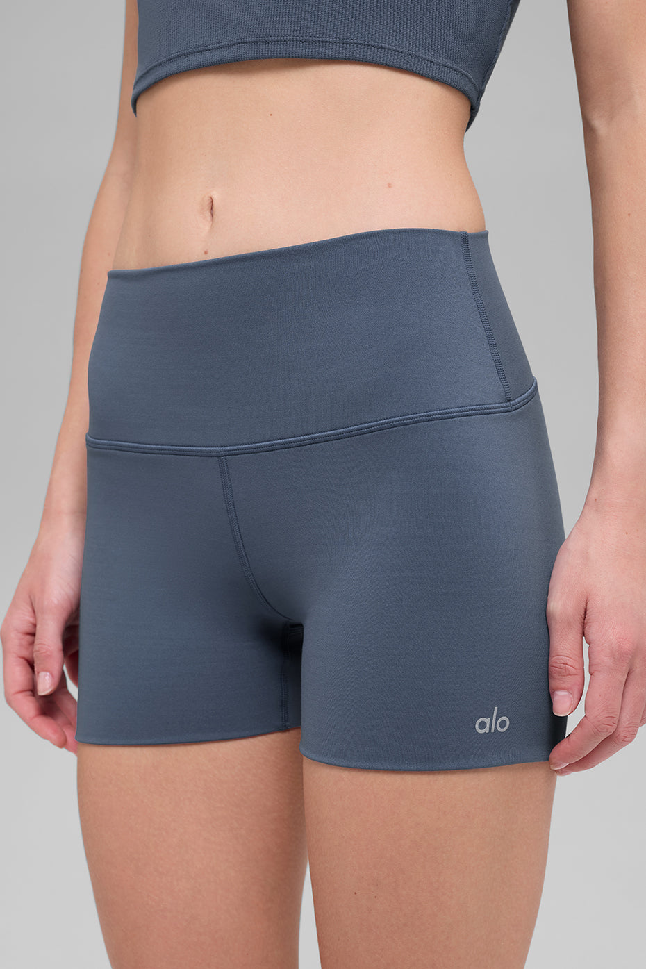 Alternative view of 3" ALO Softsculpt High Waist Precision Short   Bluestone