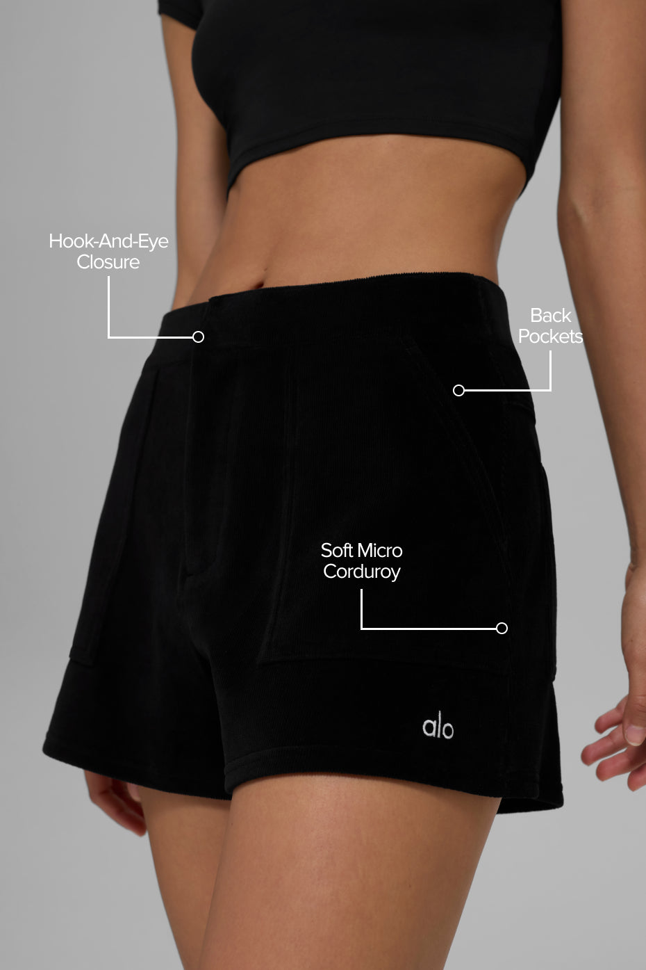 Micro Corduroy On Duty Short Black - Image 2