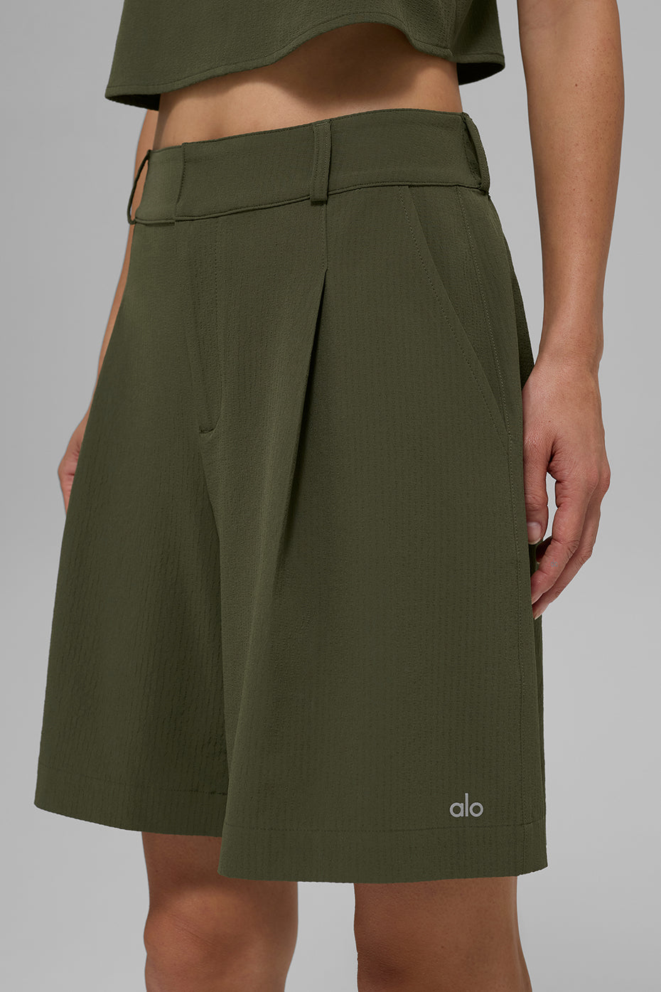 High Waist Dreamscape Short Green Olive - Image 3