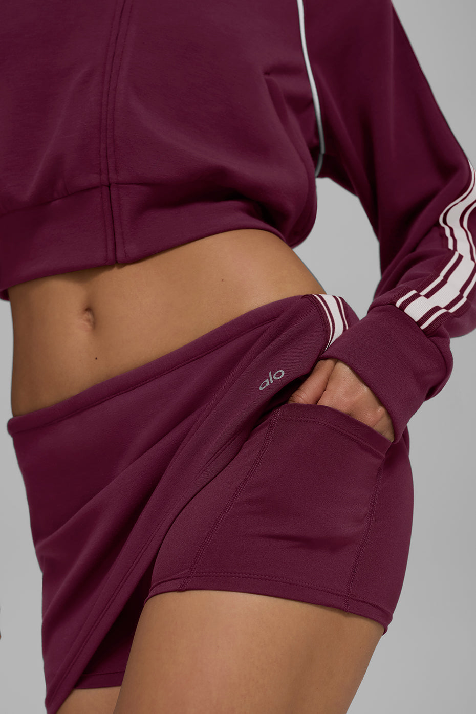Track Star Mini Skirt Burgundy - Image 5