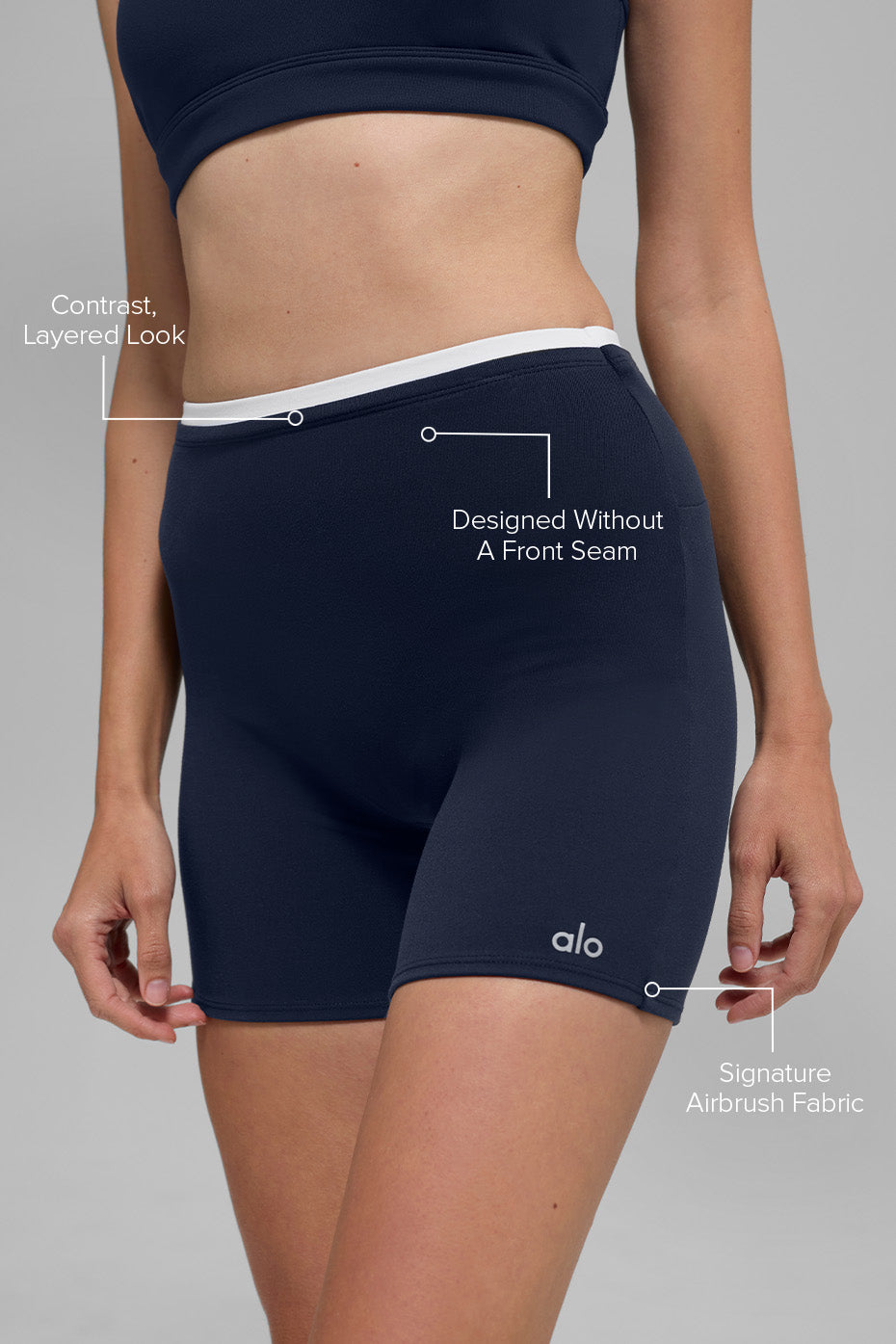 Alternative view of 5" Airbrush Double Up Short   Navy/White