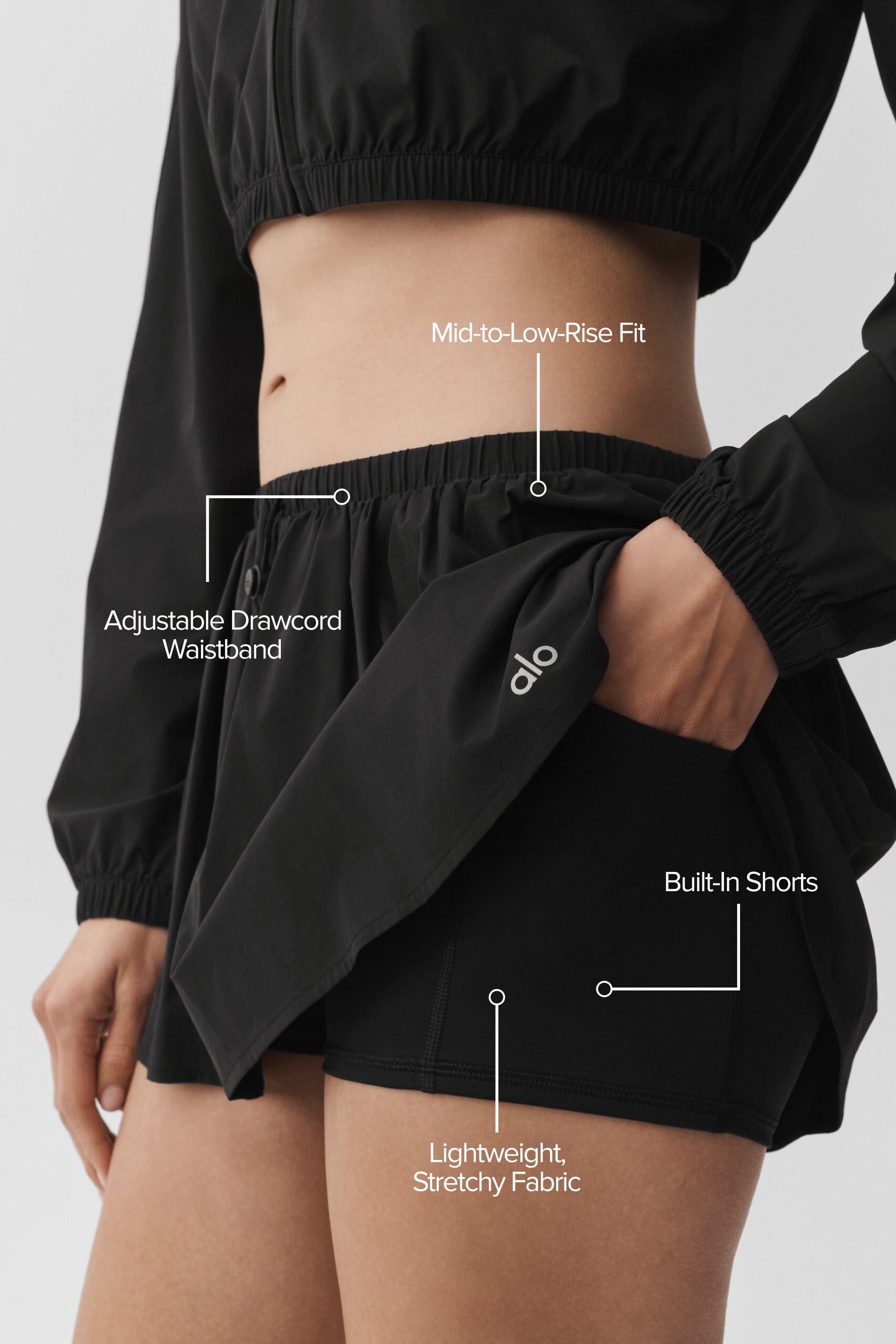 Breezy Tennis Skirt Black - Image 2