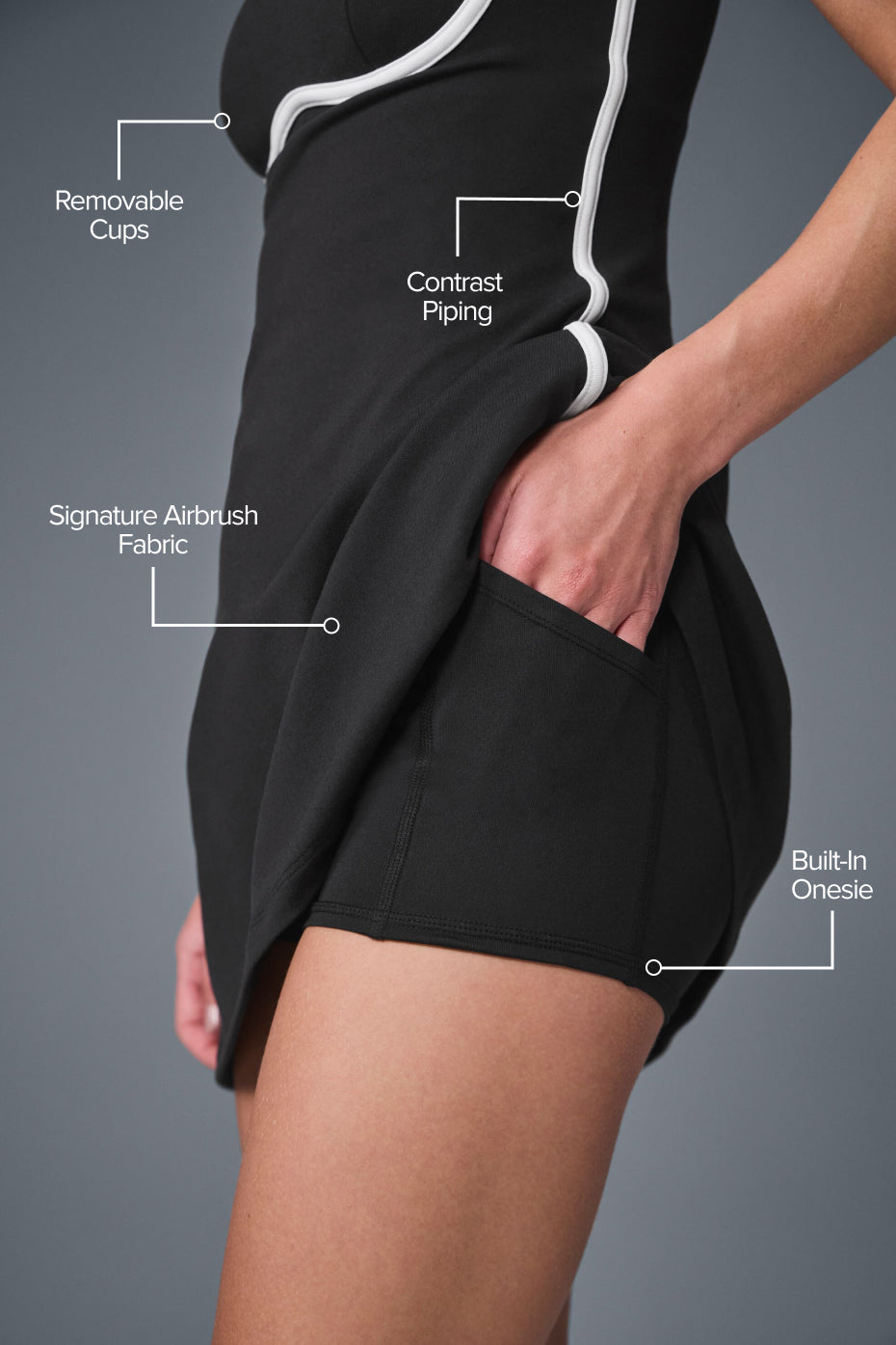 Alternative view of Airbrush Streamlined Dress   Black/White