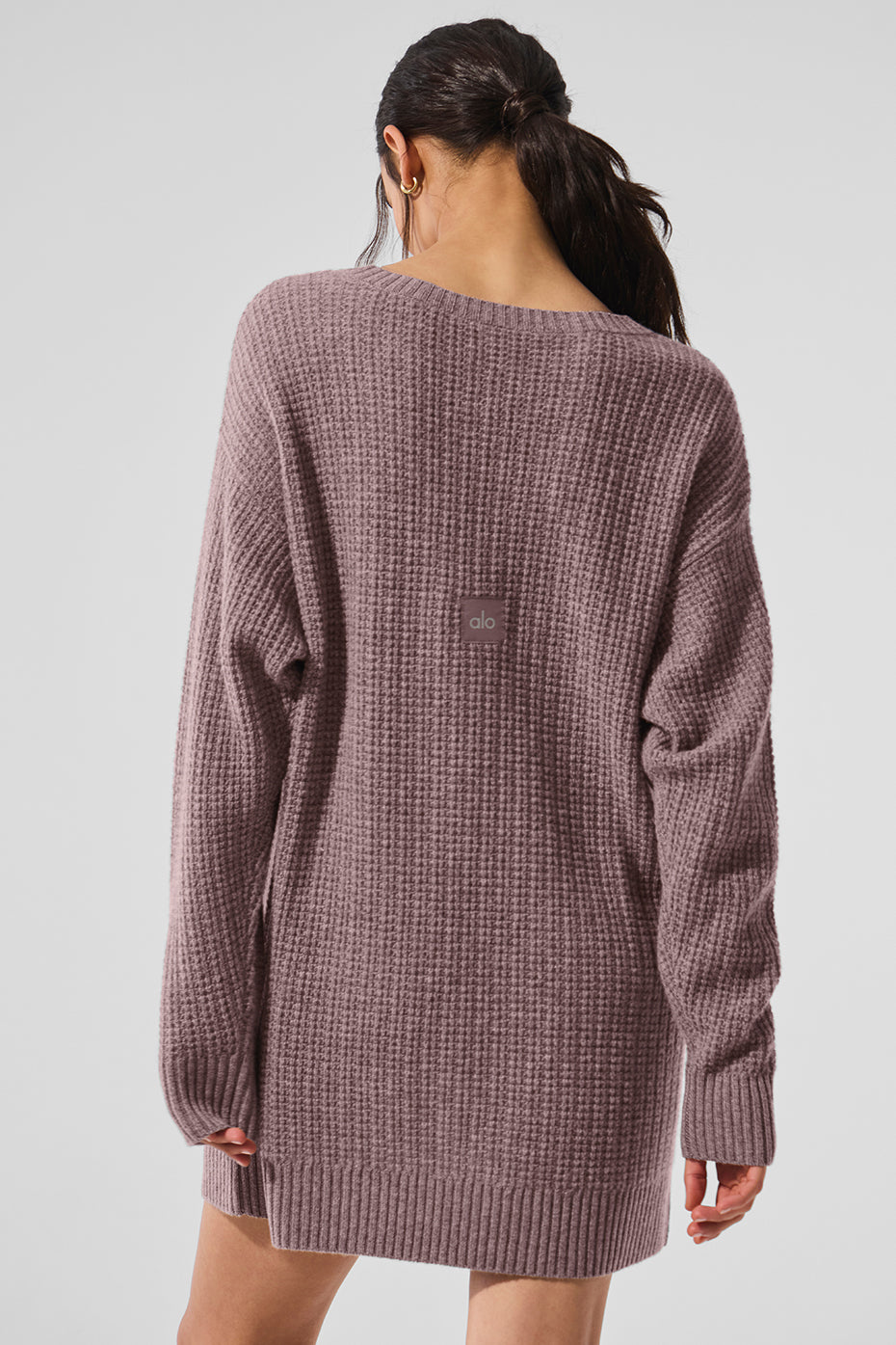 Cashmere Plush Waffle Dress Mushroom Heather - Image 3