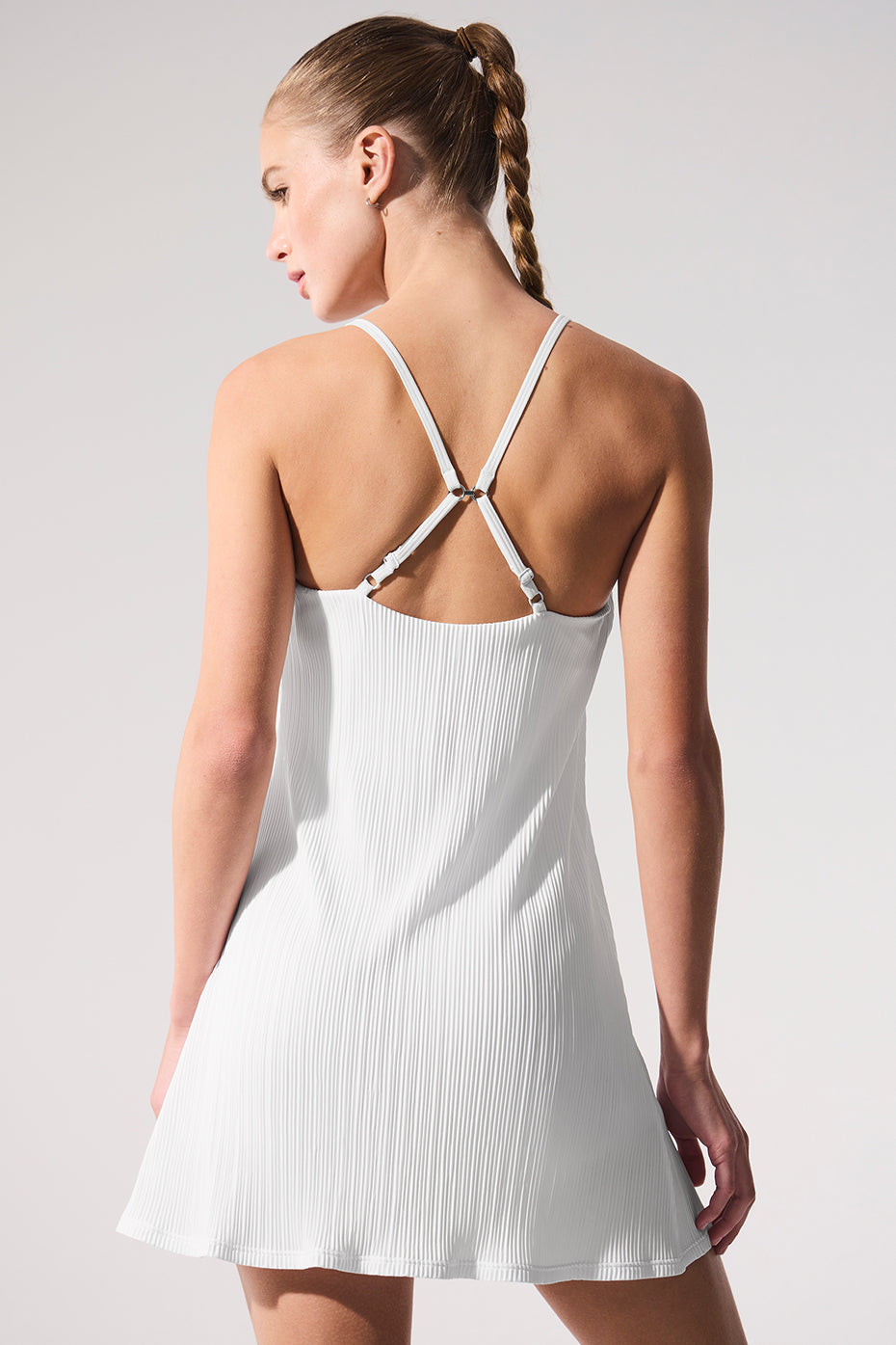 Micro Plisse Game On Tennis Dress White - Image 3