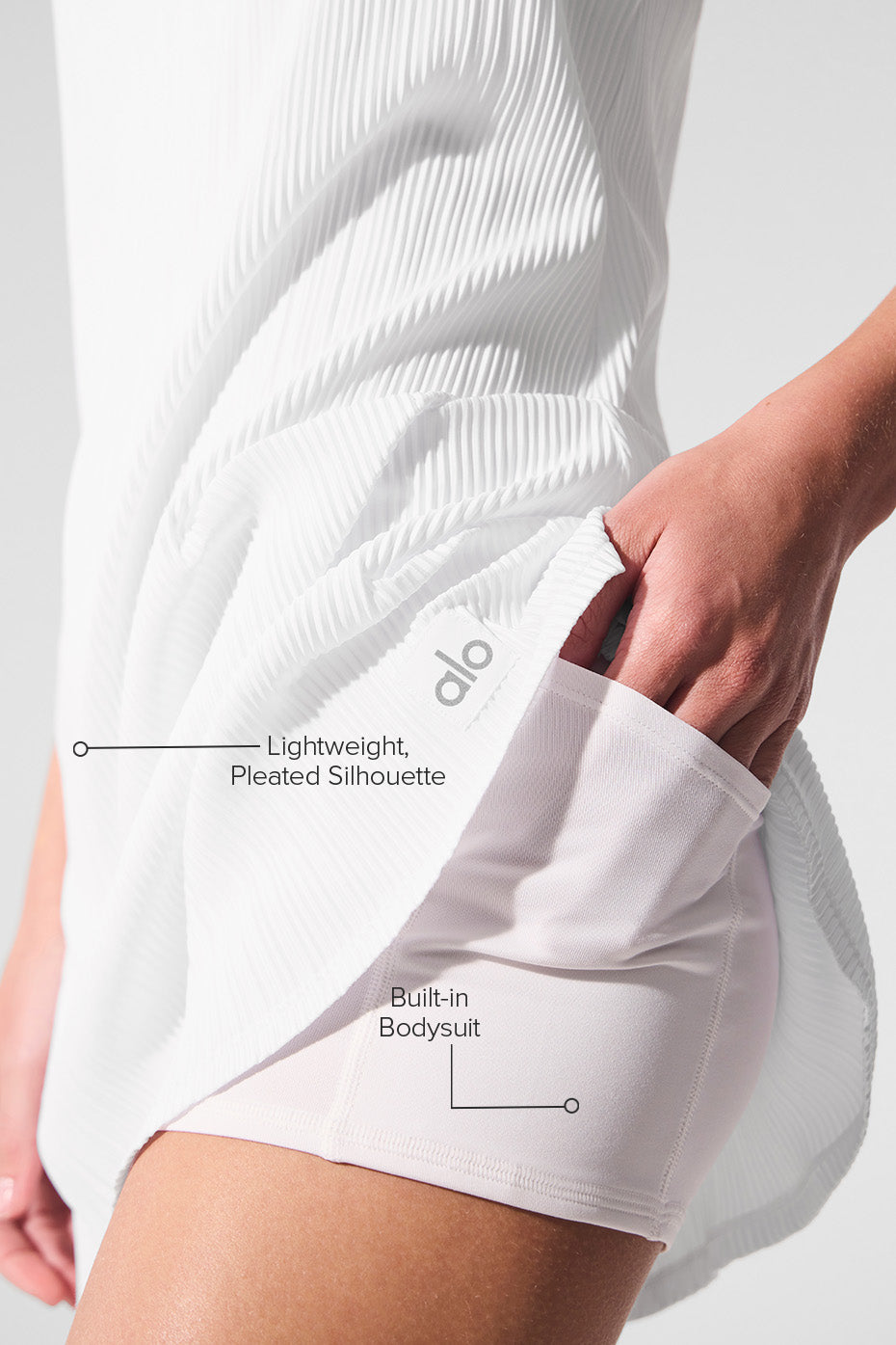 Micro Plisse Game On Tennis Dress White - Image 2