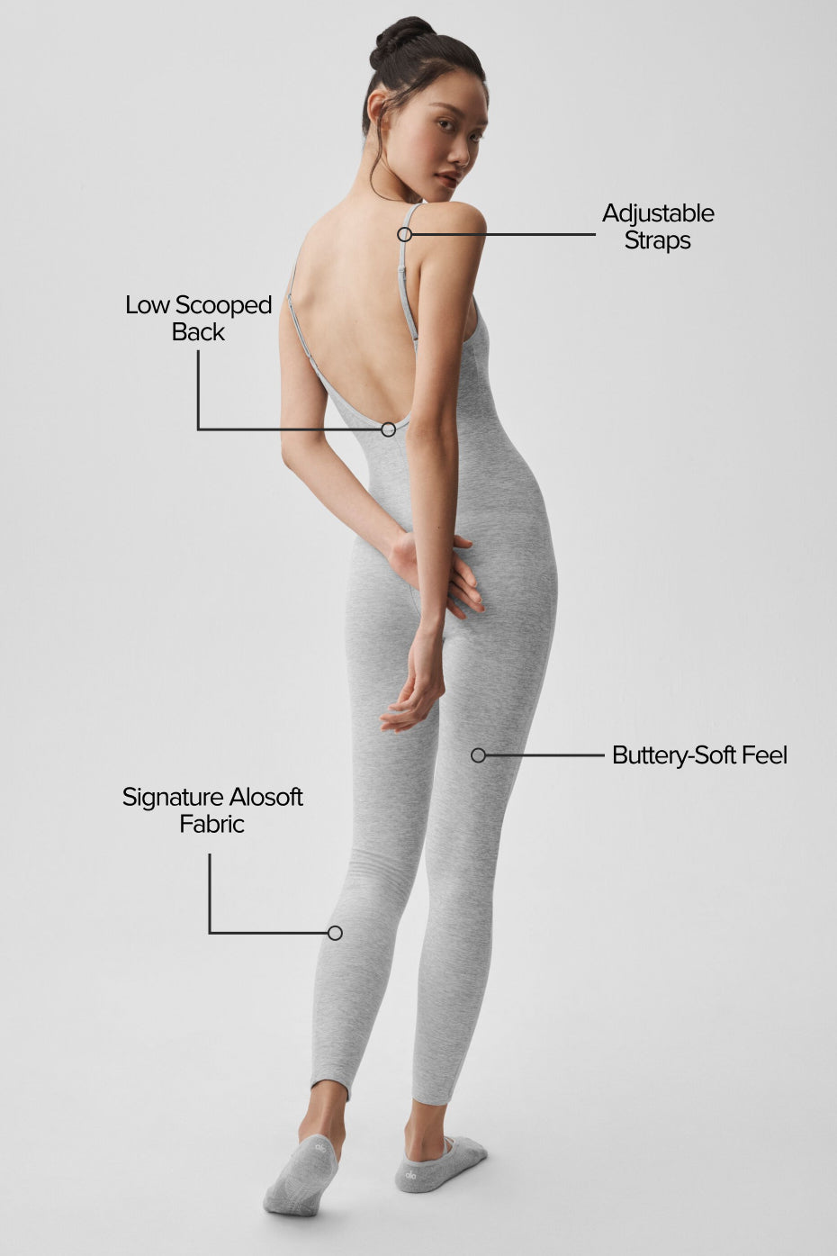 Alternative view of Alosoft One And Done Onesie   Athletic Heather Grey