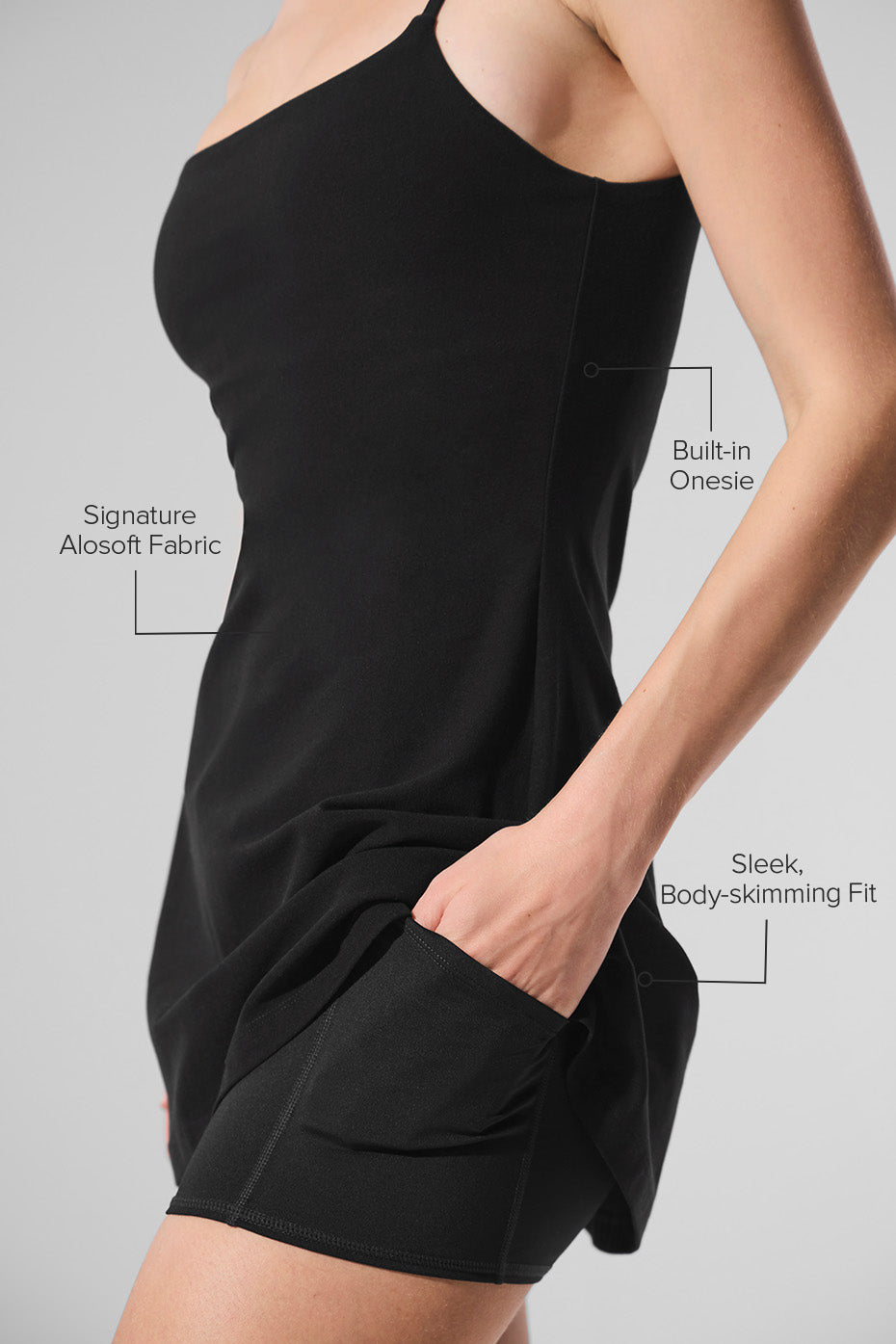 Alternative view of Alosoft Encore Tennis Dress   Black