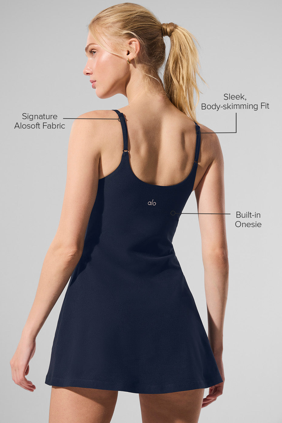 Alternative view of Alosoft Encore Tennis Dress   Navy
