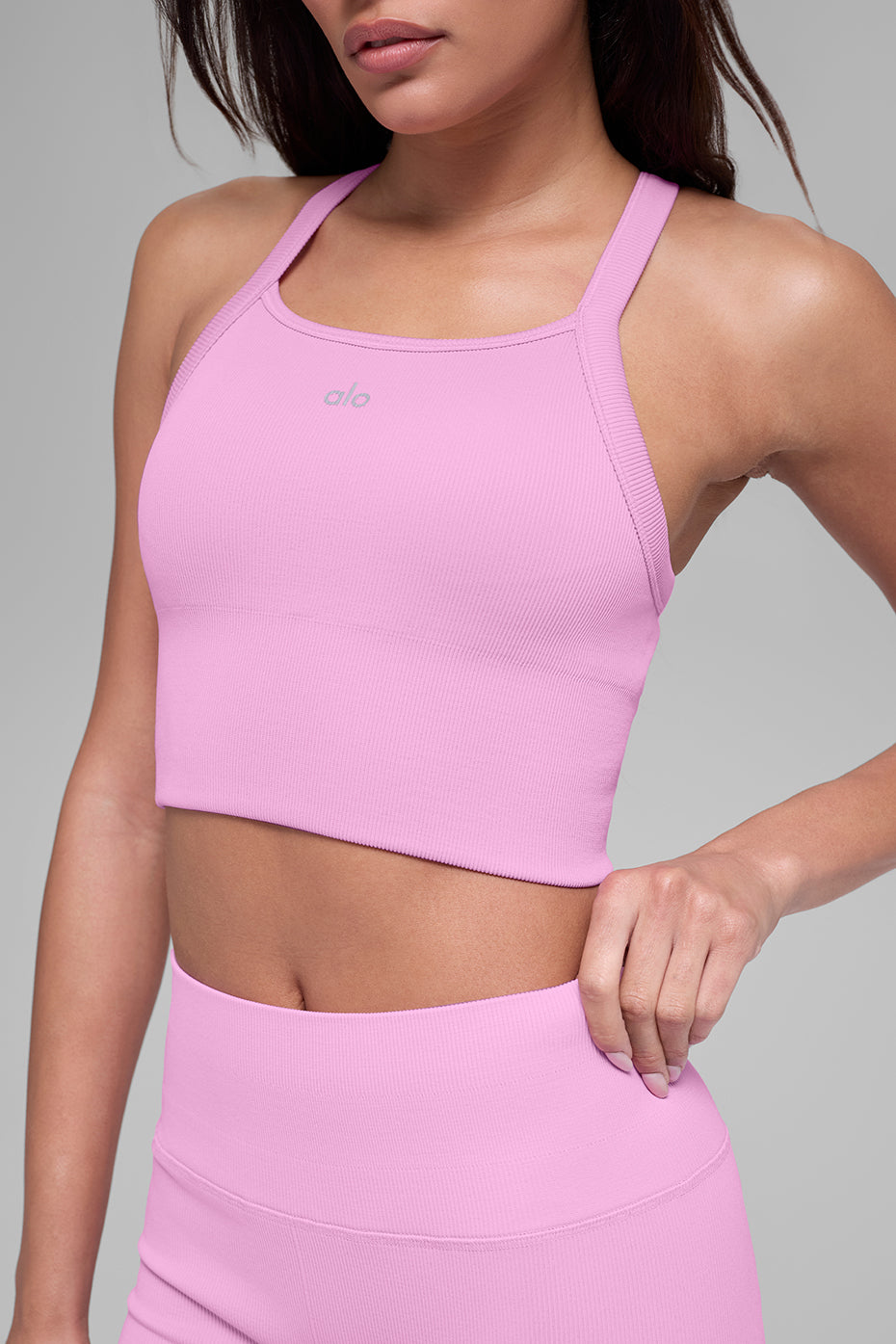 Seamless Ribbed Favorite Bra Tank Candy Heart Pink - Image 4