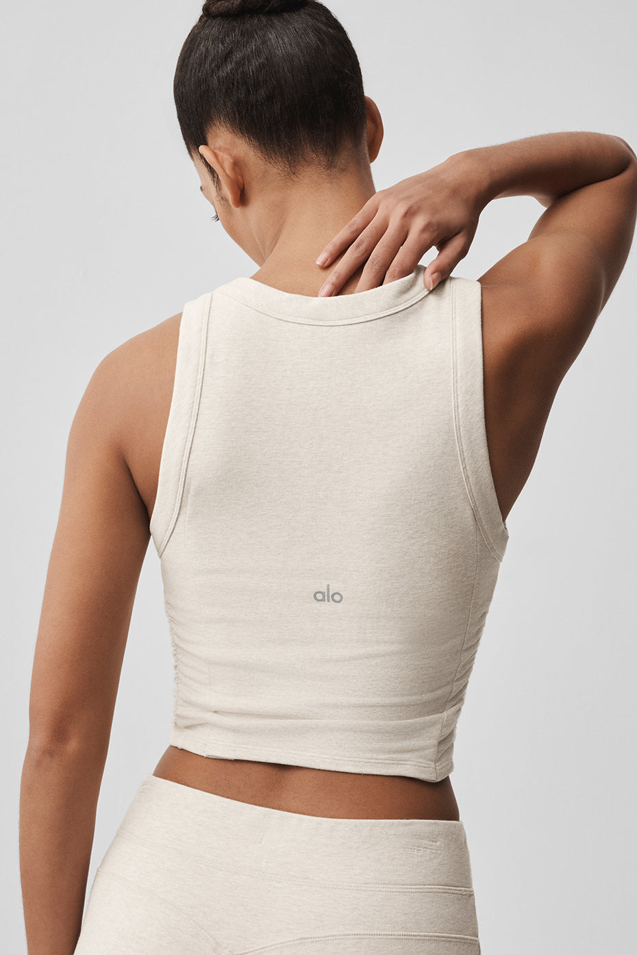 Alternative view of Sway Bra Tank   Oatmeal Heather