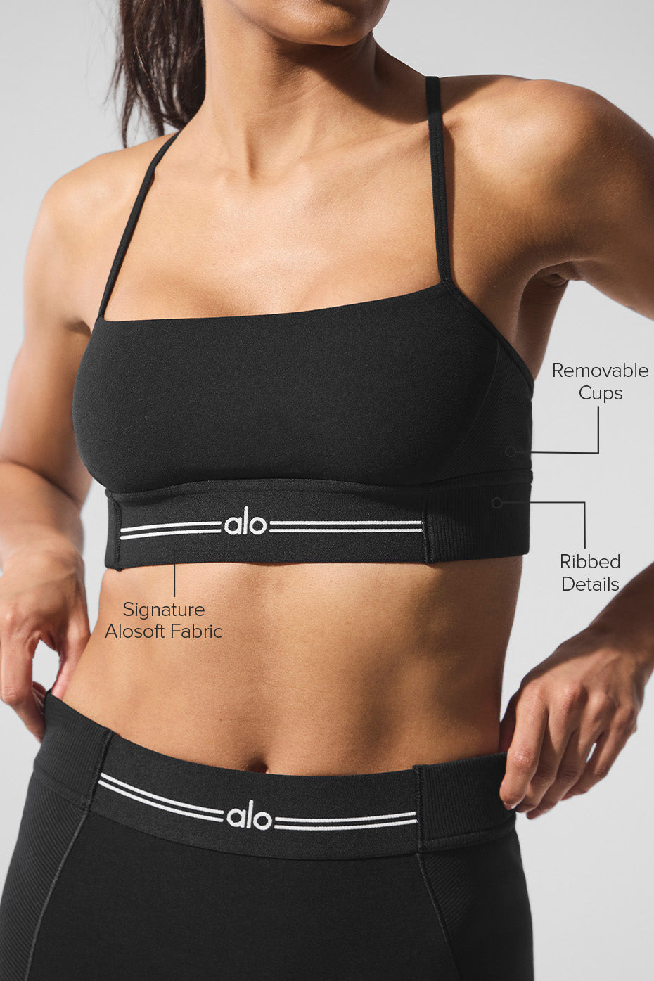 Alternative view of Alosoft Relay Bra   Black/White