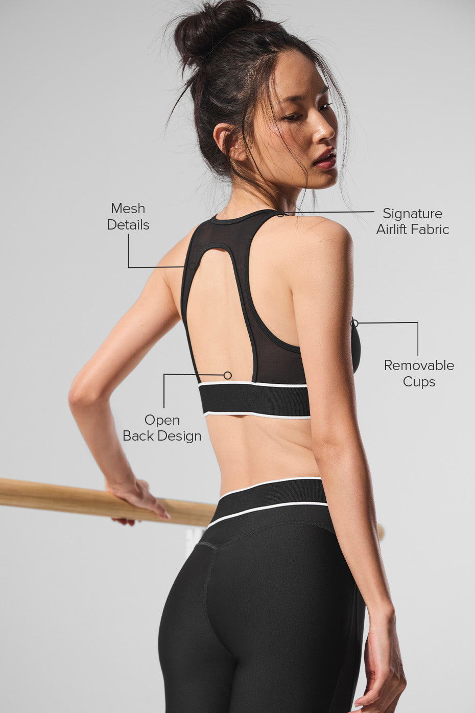 Alternative view of Airlift Mesh Darling Bra   Black