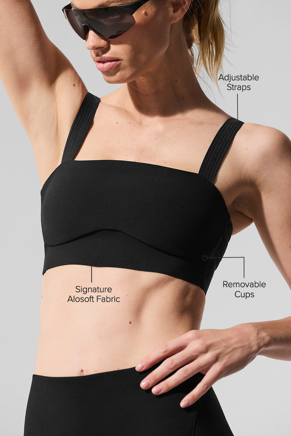 Alternative view of Alosoft Serve It Up Bra   Black