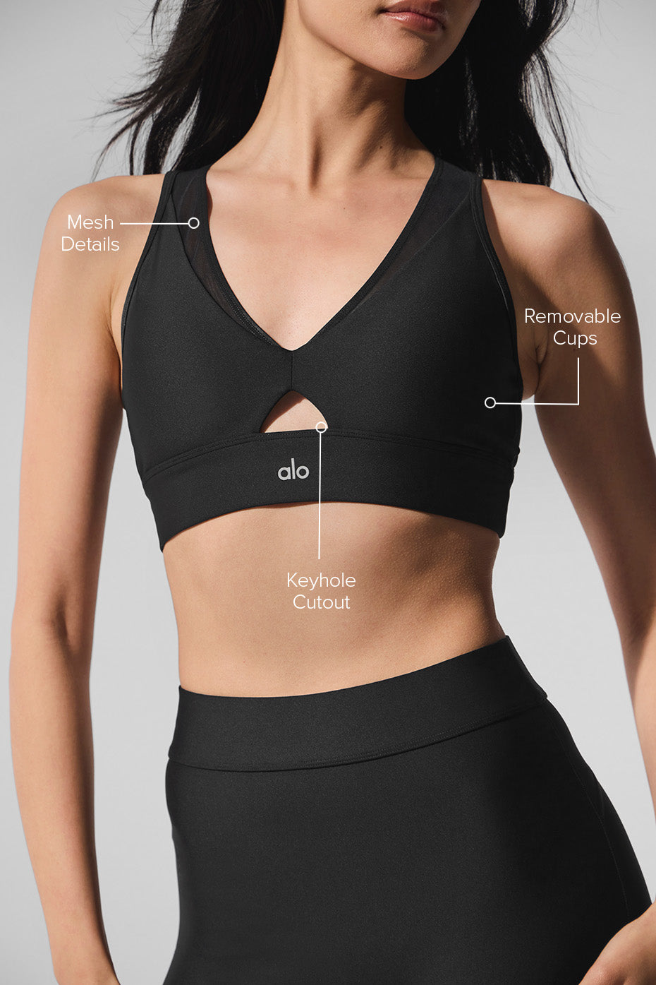 Alternative view of Airlift Mesh Just Right Bra   Black