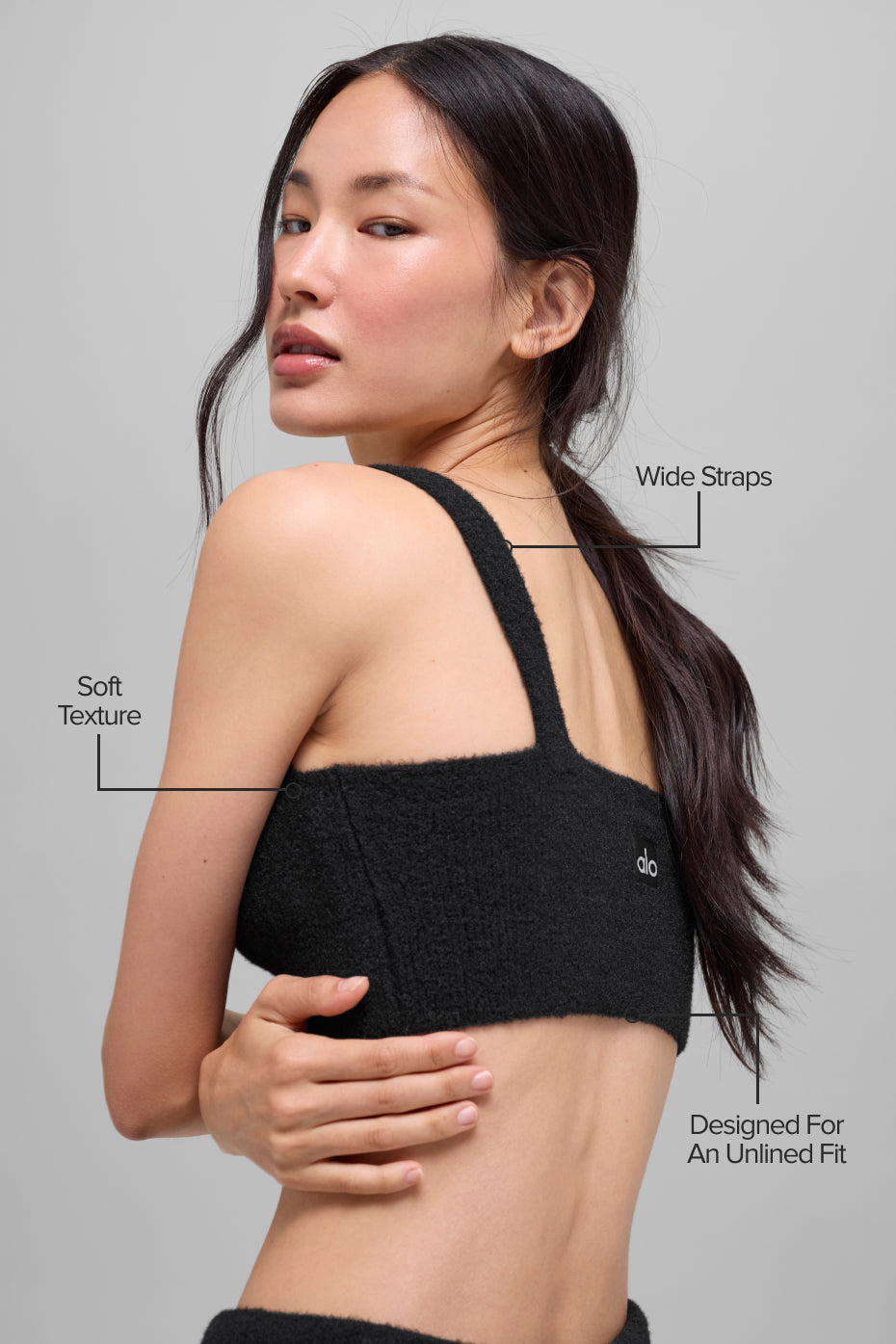 Alternative view of Snuggle Up Sweater Bra   Black