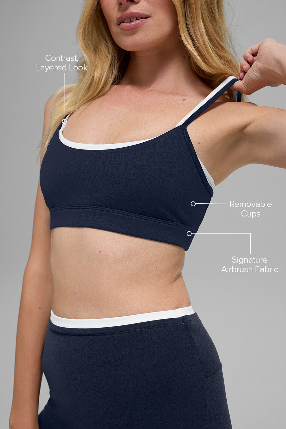 Alternative view of Airbrush Double Up Bra   Navy/White