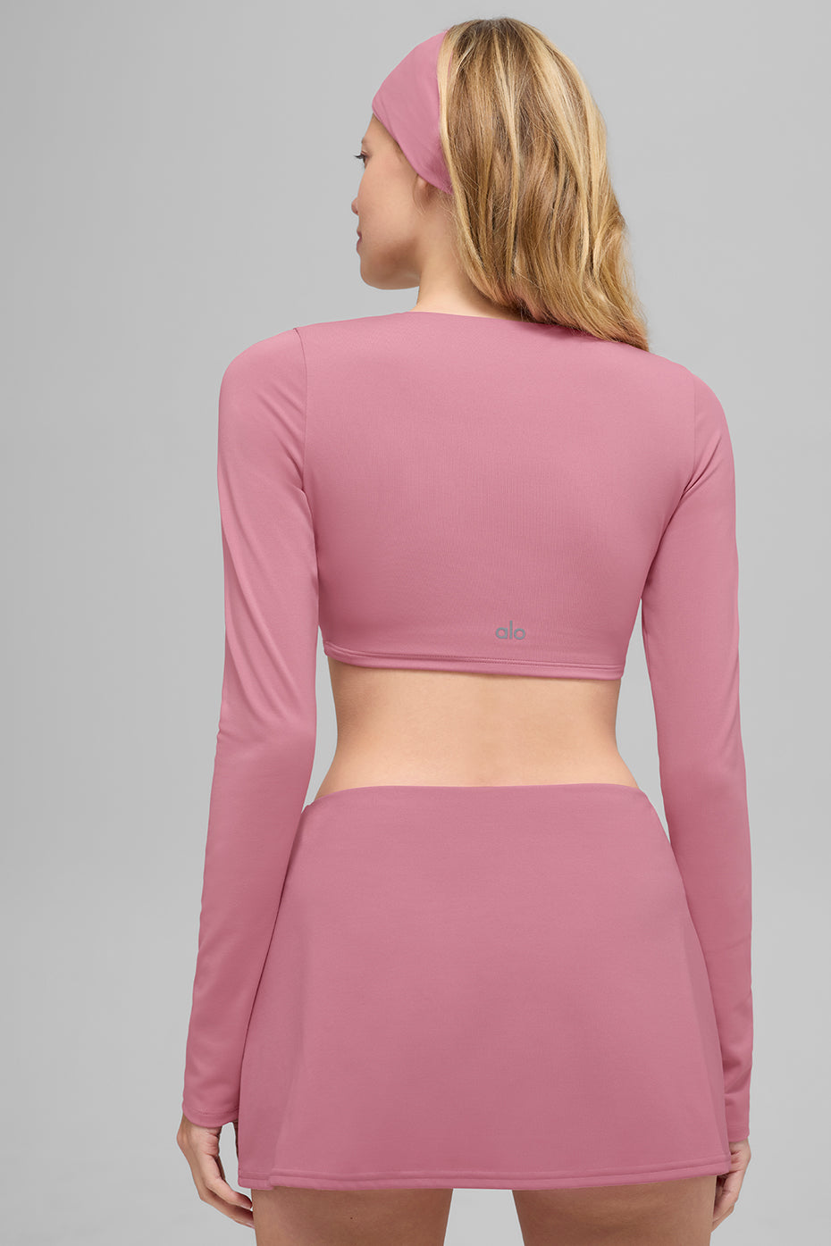 ALO Softsculpt Precision Long Sleeve Bra Pink Wild Rose - Image 3
