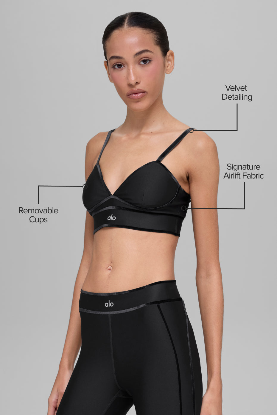 Alternative view of Airlift Love Language Bra   Black