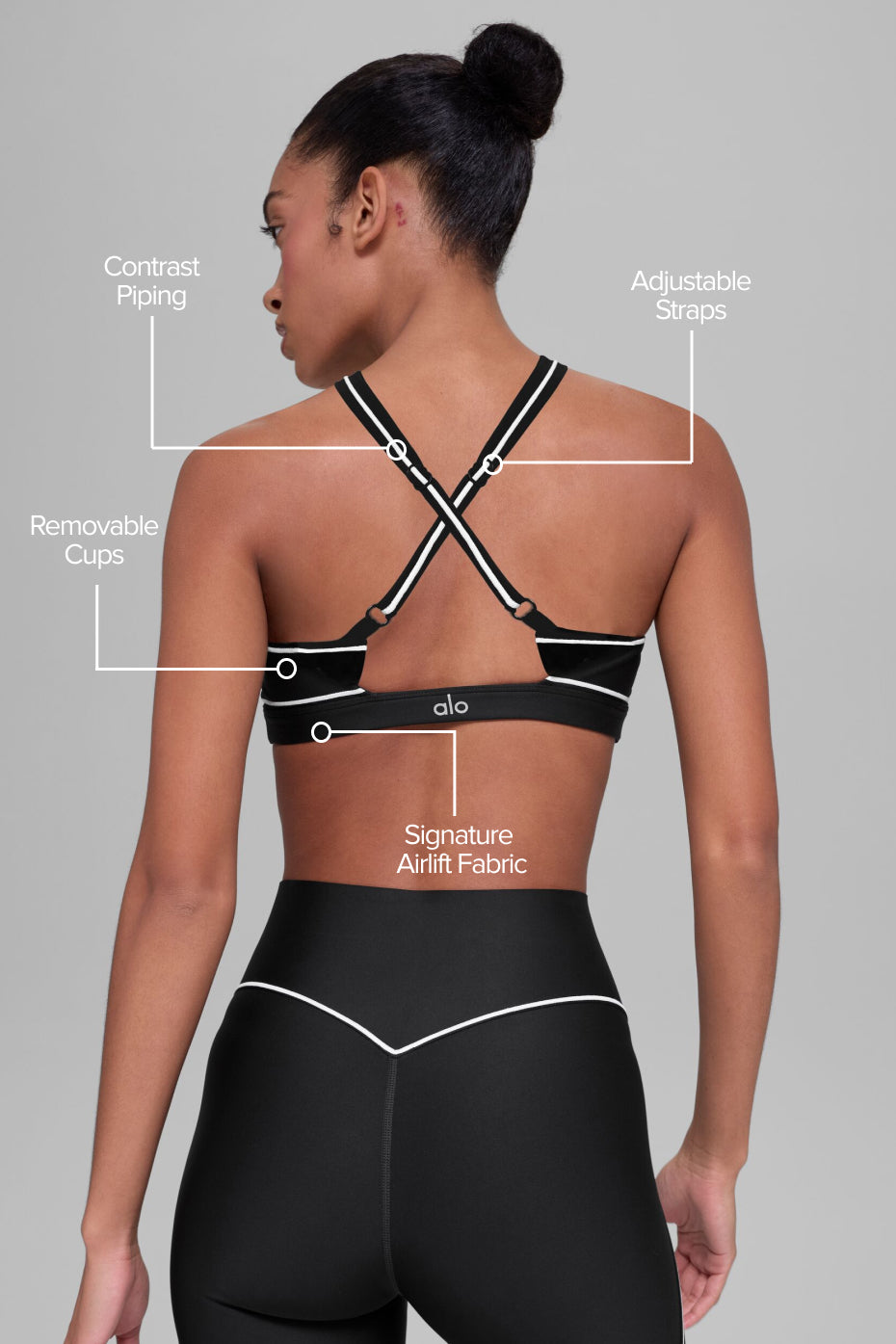 Alternative view of Airlift Haven Bra   Black/White