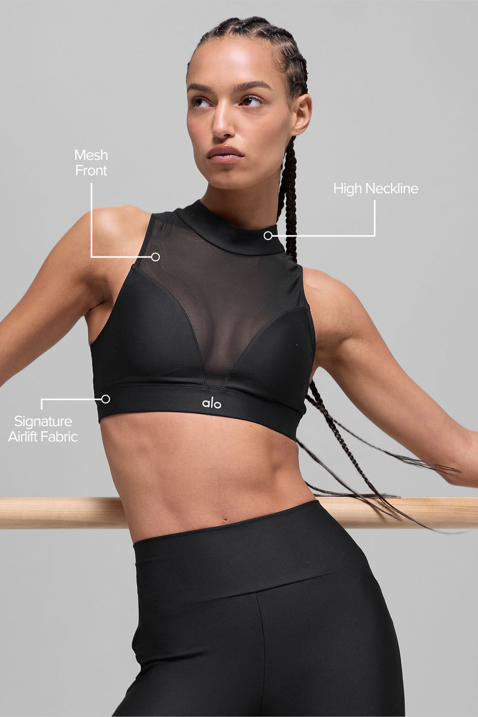 Alternative view of Airlift Mesh Infatuation Bra   Black