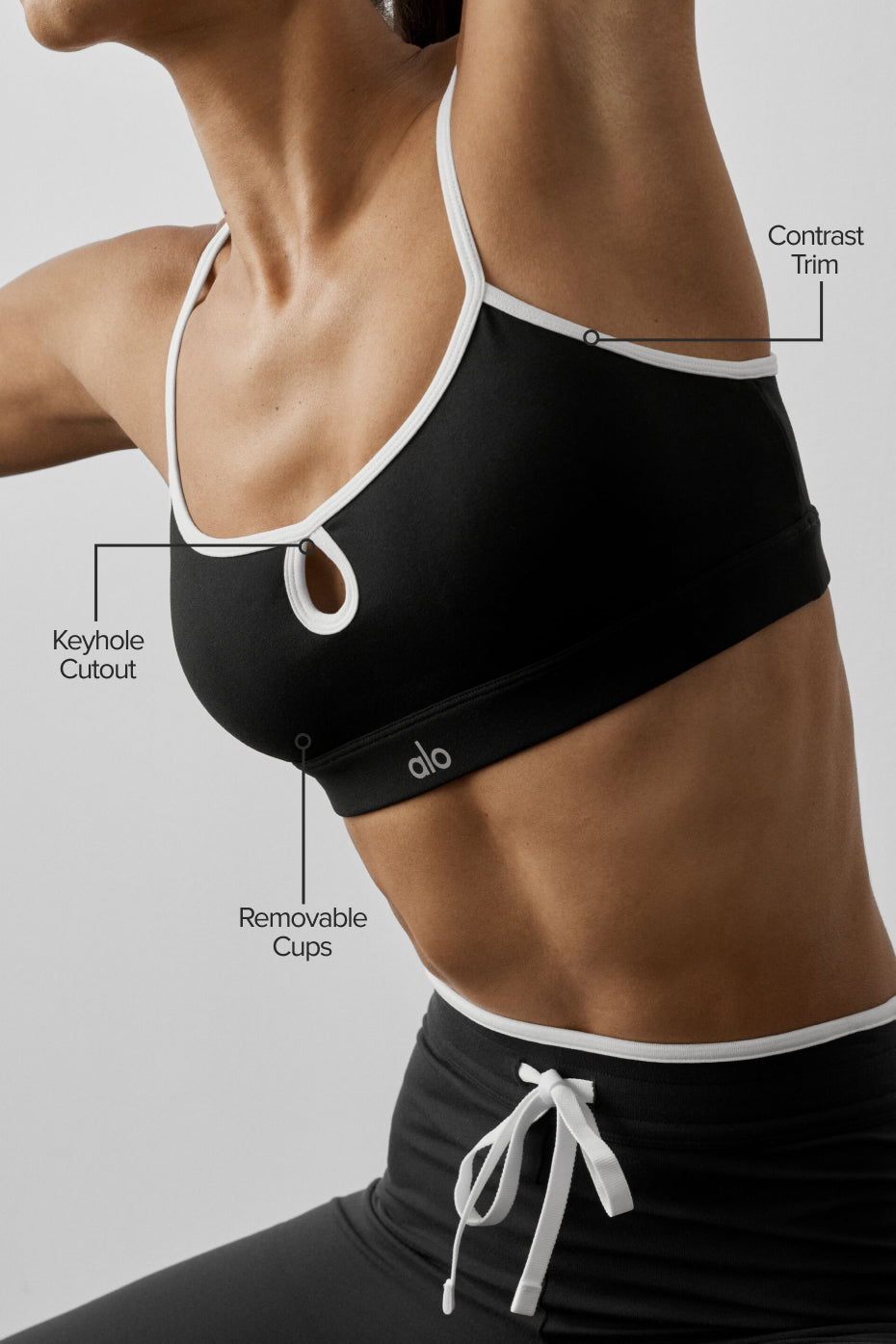 Alternative view of Airbrush Race Pace Bra   Black/White