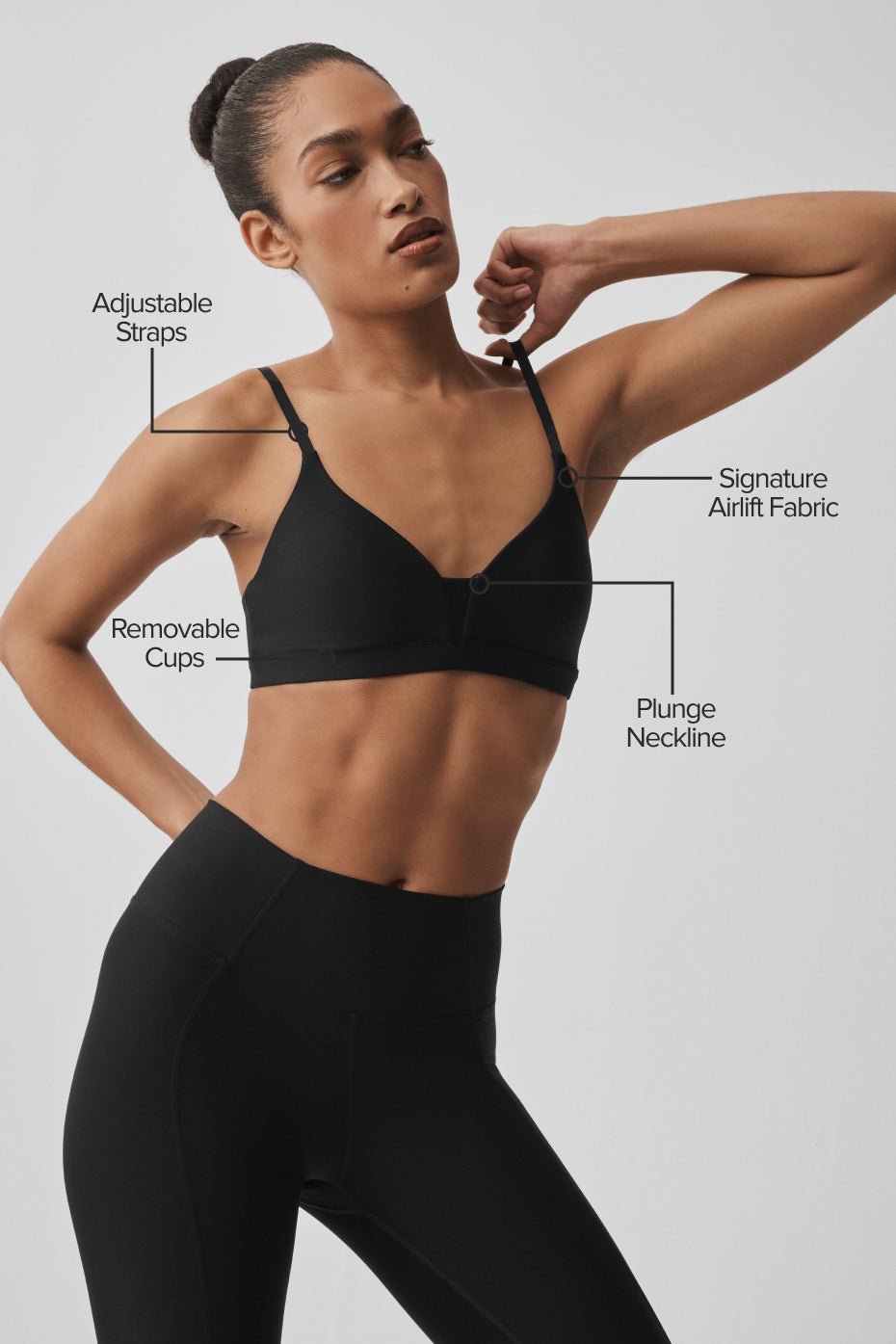 Alternative view of Airlift Fine Line Bra   Black