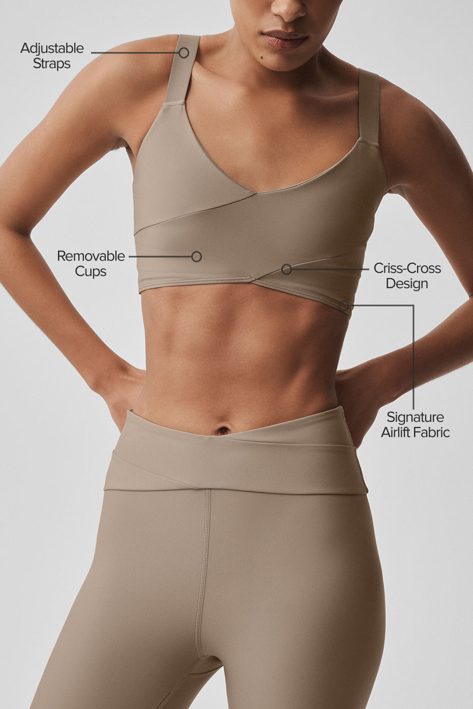 Alternative view of Airlift Horizon Bra   Gravel