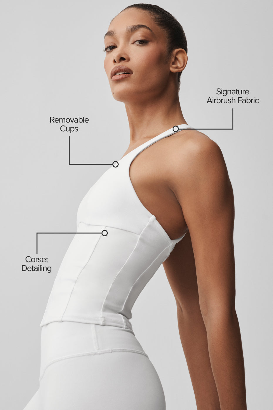Alternative view of Airbrush Sparks Fly Corset Tank   White