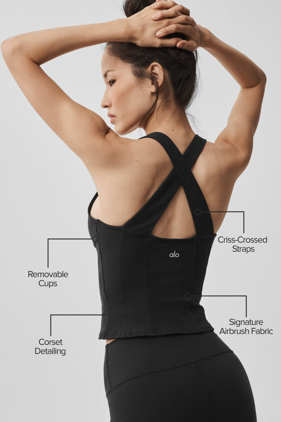 Alternative view of Airbrush Sparks Fly Corset Tank   Black