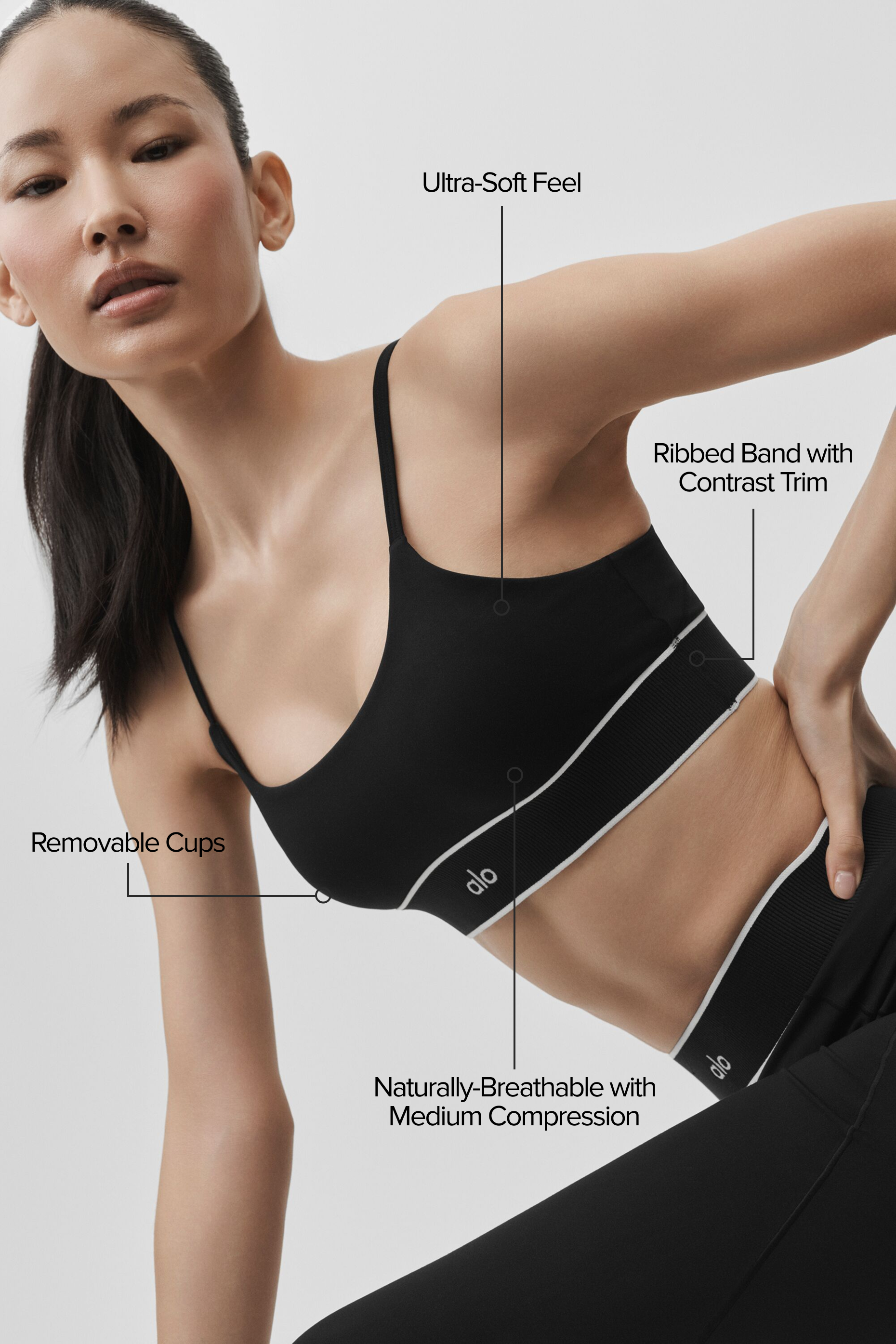 Alternative view of ALO Softsculpt Amp It Up Bra   Black
