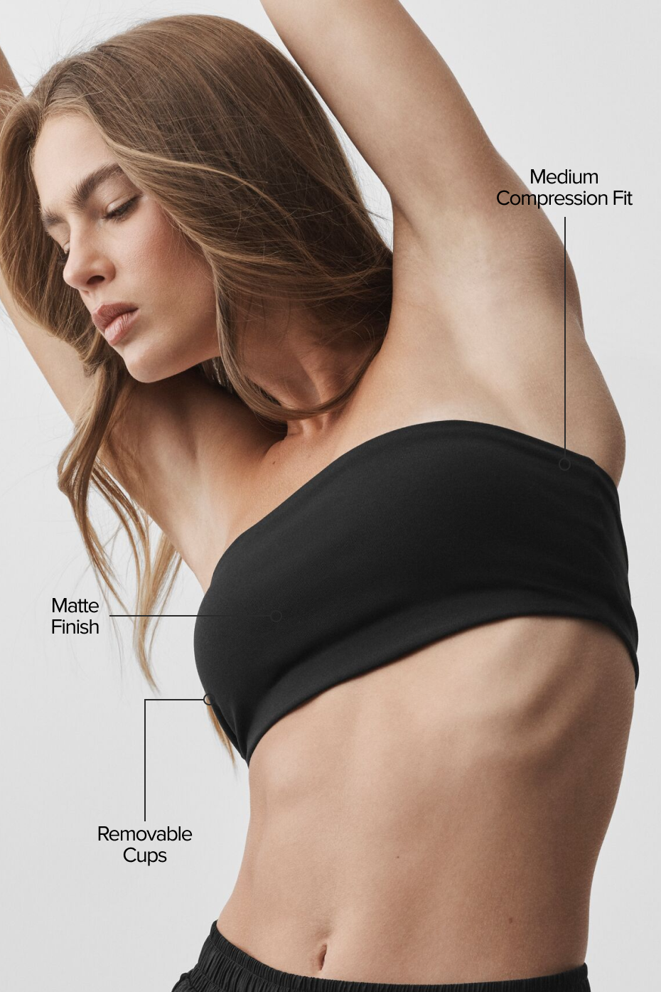 Alternative view of Airbrush Bandeau Bra   Black
