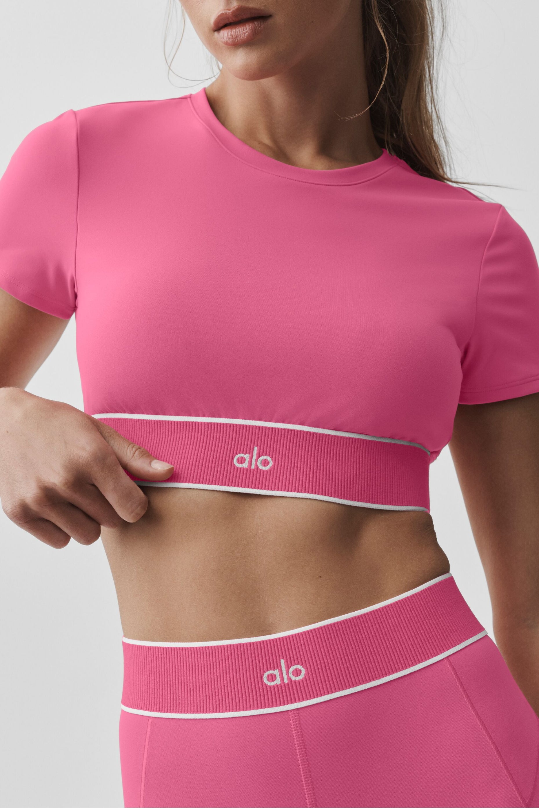 Alternative view of ALO Softsculpt Amp It Up Short Sleeve Bra   Paradise Pink