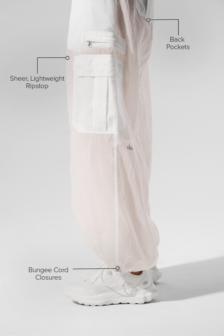 Sheer Game Time Wide Leg Jogger White - Image 2