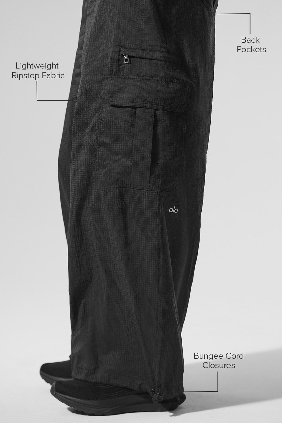 Sheer Game Time Wide Leg Jogger Black - Image 2